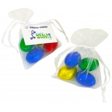 Mini Solid Easter Eggs in Organza Bag x4